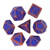 UDixi Burnt Orange with Blue Irregular Pattern Fill: 7-Piece Acrylic
