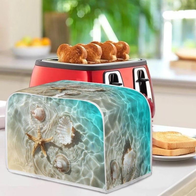 Baxinh Starfish Printed Toaster Cover 4 Slice for Home, Small