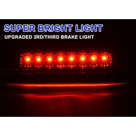 LED 3rd Third Brake Light Compatible with Toyota Tacoma 1995-2015 High Mount Light Lamp Signal Stop Cargo Clear Lens Black Housing Tercera luz de freno