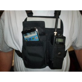 MMC NEW 4- point "ID" radio chest harness with Cell Phone pocket. Made in USA.