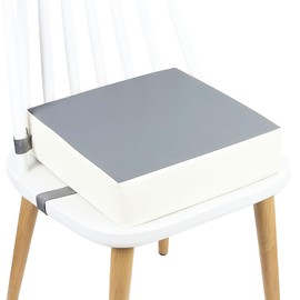 Kugooyi Booster Seat for Dining Table, Thick Waterproof Demountable Washable Non-Slip Belts Attach to Chair Heighten Pad Portable Travel Storage Kids Baby Increasing Cushion (PU Grey)