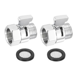 uxcell Water Flow Control Valve, 1 PCS G1/2" Shower Head Shut Off Valve, Brass Water Pressure Regulator for Shower Head or Bidet Spray (Silver)