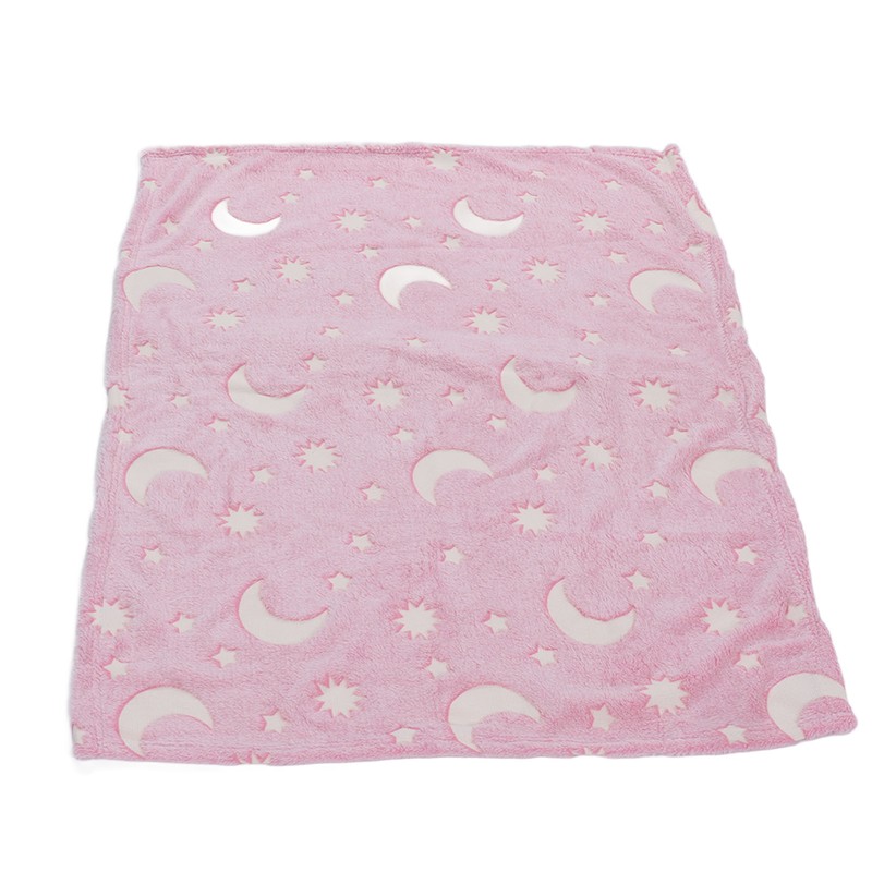 1.5x2m Luminous Blanket Double Side Flannel Star Moon Design Soft