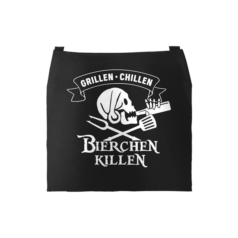 MoonWorks® BBQ Apron for Men with Saying "Hier grillt der