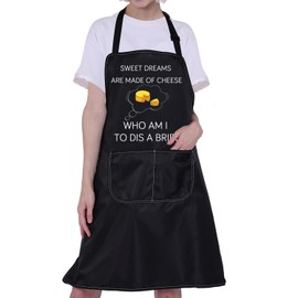 ENSIANTH Cheese Apron with Pockets Cheese Lover Gifts Cheese Cooking Kitchen Baking Apron Funny Sweet Dreams are Made of Cheese Gifts (cheese aprons)