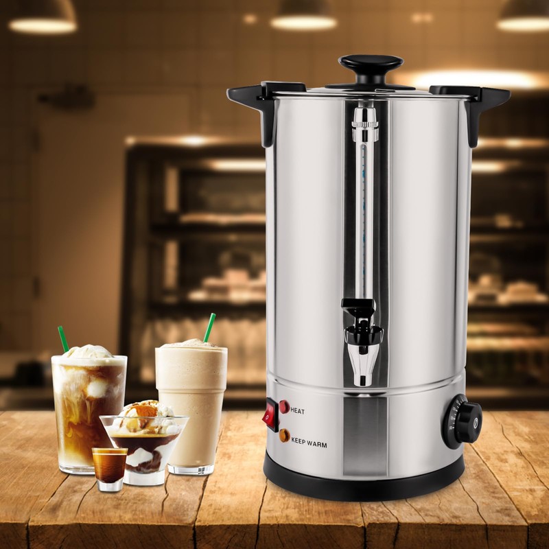 Stainless Steel Coffee Urn Hot Beverage Dispenser Adjustable Temperature (86-230°F)