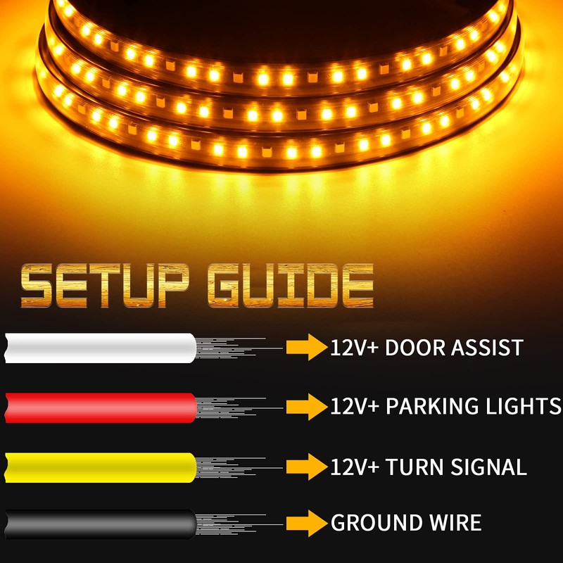 Truck Running Board Lights, Amber Turn Signal Lights Sequential Side