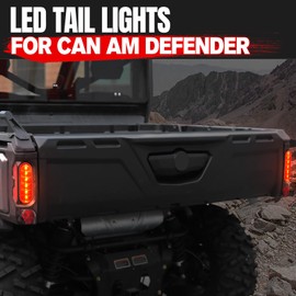 A & UTV PRO LED Tail Light for Can Am Defender/Defender MAX HD5 HD8 HD10 2016-2020, UTV Break Light Reverse Light Brake Taillight Assembly Accessories, Replace OEM # 710004257, Red, 2PCS