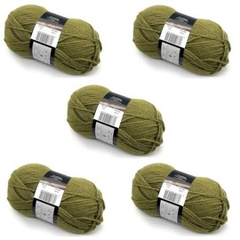 Lexicon Select Pack of 5 x 100g Balls Aran Yarn - Olive