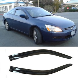 Deebior 92349 Side Window Visor Wind Vent Deflector fit for 2003-2007 Honda Accord Coupe,2pcs Outside Mount Style Dark Smoke Shade Sun Rain Guards Set