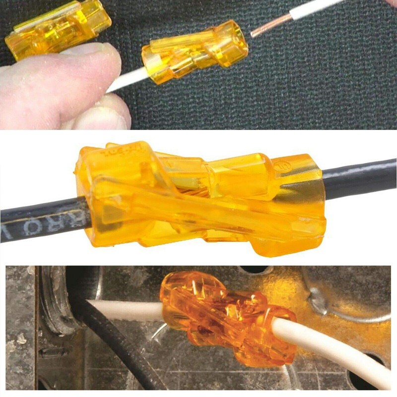 20PK Spliceline Orange in-Line Push-in Butt Splices