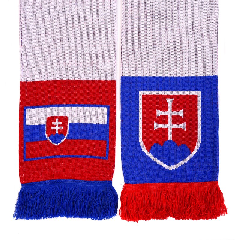 Euroscarves Slovakia Slovensko Slovakia Football Knitted Scarf, White