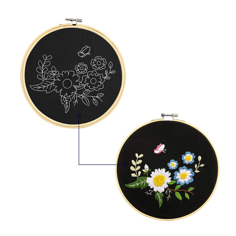 Full Range of Embroidery Starter Kit with Pattern, DIY Cross