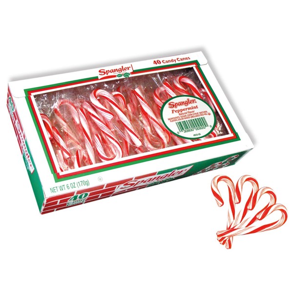 Spangler Mini Candy Canes, Peppermint R&W, 40 ct