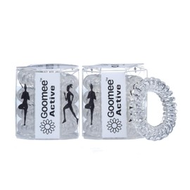 Goomee Corbatas de pelo en espiral activas para mujer, paquete de 8 | Elásticos de pelo en espiral fáciles de quitar para deportes, evitan enredos, roturas, dolores de cabeza, soportes para el cabello grueso o fino, en color transparente