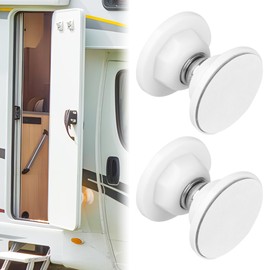 RV Door Holder Magnetic Baggage Door Stopper Catches RV Door Catch Latch for RV Camper Travel Trailer Motor Home Boat Compartments Cargo (White, 2 Pack)
