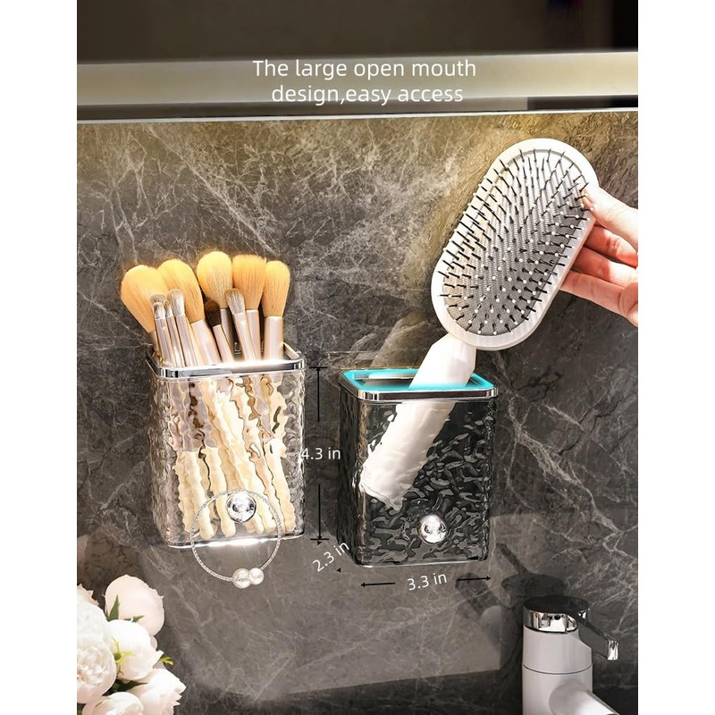 yaocoral Luxury Wall Mounted Toothbrush Holder for Tooth Brush,Set of