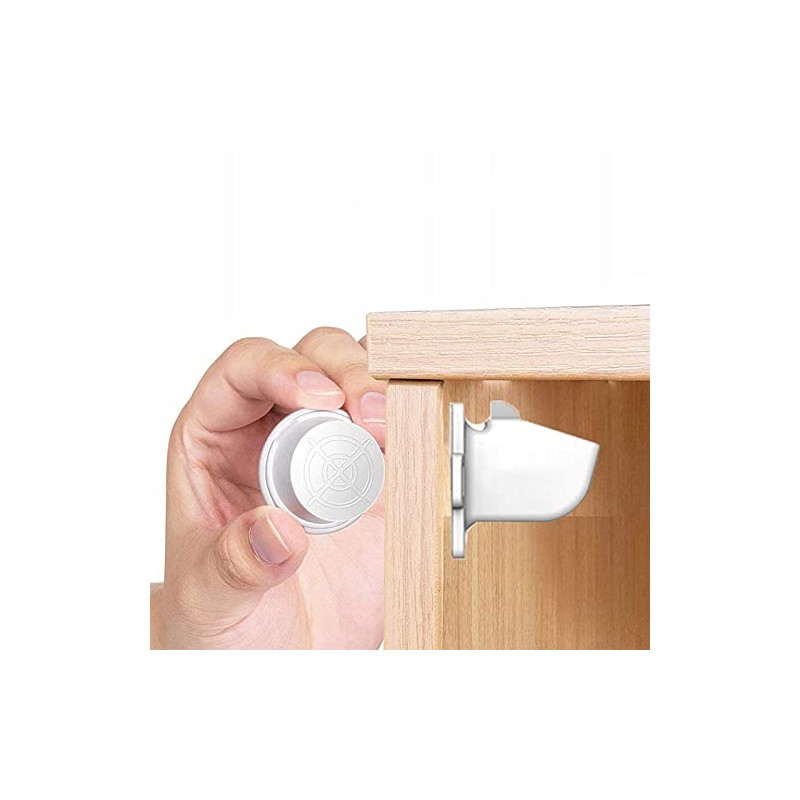 Retoo Cabinet Lock Magnetic 4 Pieces Cabinet Lock with Key