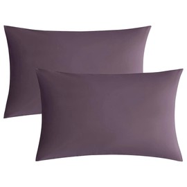 JELLYMONI Pillowcases King Set of 2 Cotton Envelope Pillow Covers Purple 20×36in Bed Pillow Cases 100% Washed Cotton Soft Breathable (Pillows are not Included)