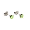 Studex STAINLESS STEEL 5MM CUBIC ZIRCONIA NEON GREEN