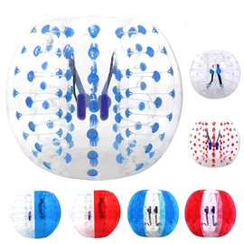 TOSPORT Inflatable Plastic Bubbles Sports Human Sized Adult Hamster Knocker Football Battle Body Inflatable Bumper Ball Dia 4FT/5FT(1.2m/1.5m) (Blue dot, 5ft/1.5m)