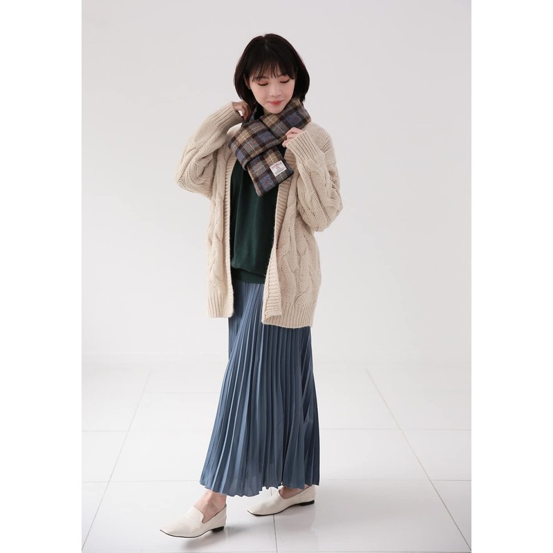 Sleeping Sheep Harris Tweed Short Scarf, Padded, Unisex, Easy to