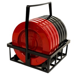 Allen Shuffleboard Recreation Discs (Red & Black) with Disc Carrier