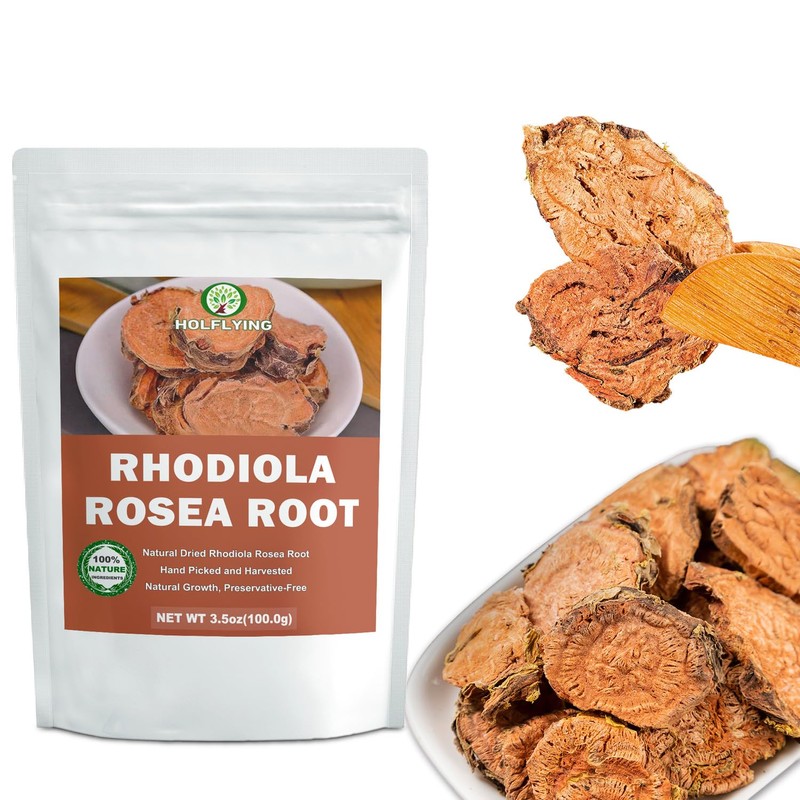 Natural Dried Rhodiola Rosea Root for Tea- 3.5 oz, Cut