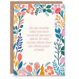 Artery8 Spiritual Birthday Card He Who Envies Others Buddhist Mindfulness Quote Blank Card For Him Or Her