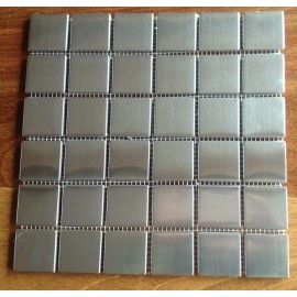 Unbranded 10 sqft 2" x 2" Stainless Steel Brushed Metal Tile - 10 -12"x12" sheets per item
