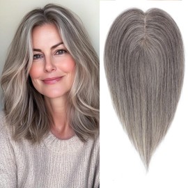 meralona 12 Inch Hair Toppers for Women Real Human Hair Upgrade Swiss Base Human Toppers for Women with Thinning（P1016）