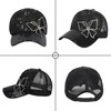 Meliyya Mesh Baseball Cap Rhinestone Butterfly Baseball Cap Summer Sequins
