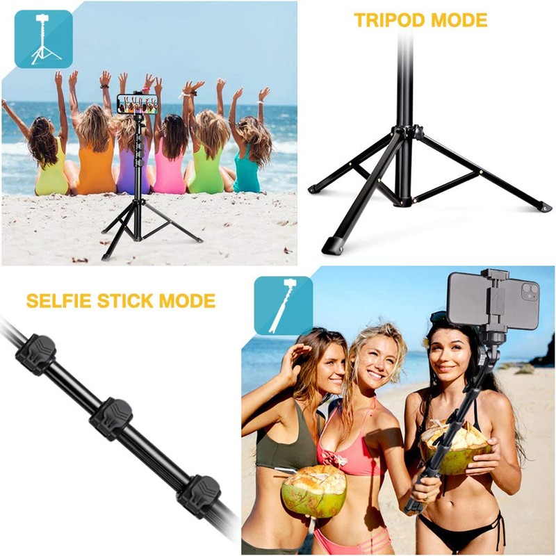 62 Inch Selfie Stick Tripod Extendable Cell Phone Tripod Stand