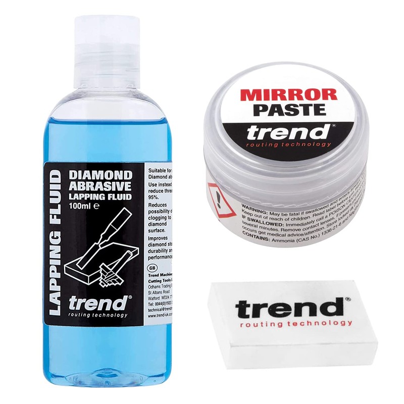 Trend Complete Sharpening Set: 6 Inch Diamond Bench Stone, Tapered