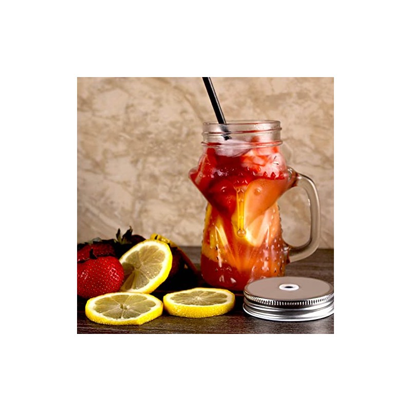 BARCONIC® FOX MASON JAR WITH LID - 16 OUNCE