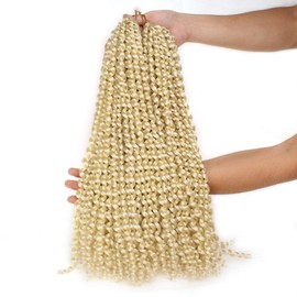 Xtrend Passion Twist Hair Ombre Burgundy Water Wave Crochet Braiding Hair Pre-Loop Synthetic Natural Hair Extensions Passion Twist Braiding Hair for Black Women 2 Packs 45 cm 22 Strands