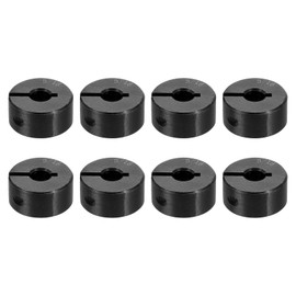 uxcell 8pcs Single Split Shaft Collar 3/16" Bore One-Piece Clamping Collar, 5/8" OD, 5/16" Thickness, Black Oxide Steel Set Screw Lock Collar Clamp