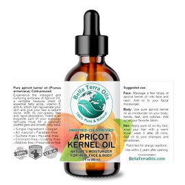 Bella Terra Oils Apricot Kernel Oil – 1 gallon, Lightweight, Nourishing, Silky Finish, Hair & Skin Radiance