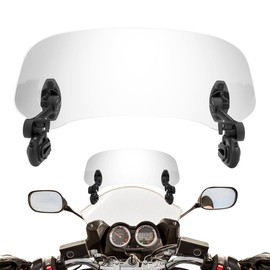 totiancong Motorcycle Universal 37cm Windshield Extension Adjustable Clip Wind Deflector for Kawasaki Yamaha Harley Suzuki Buell Triumph Ducati Aprilia Spoiler Windscreen,Smoke