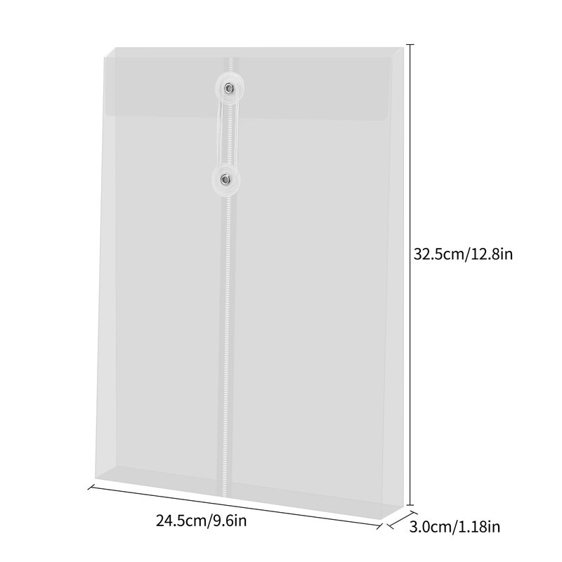 FYY Plastic Envelopes A4 Size with Button and String Tie