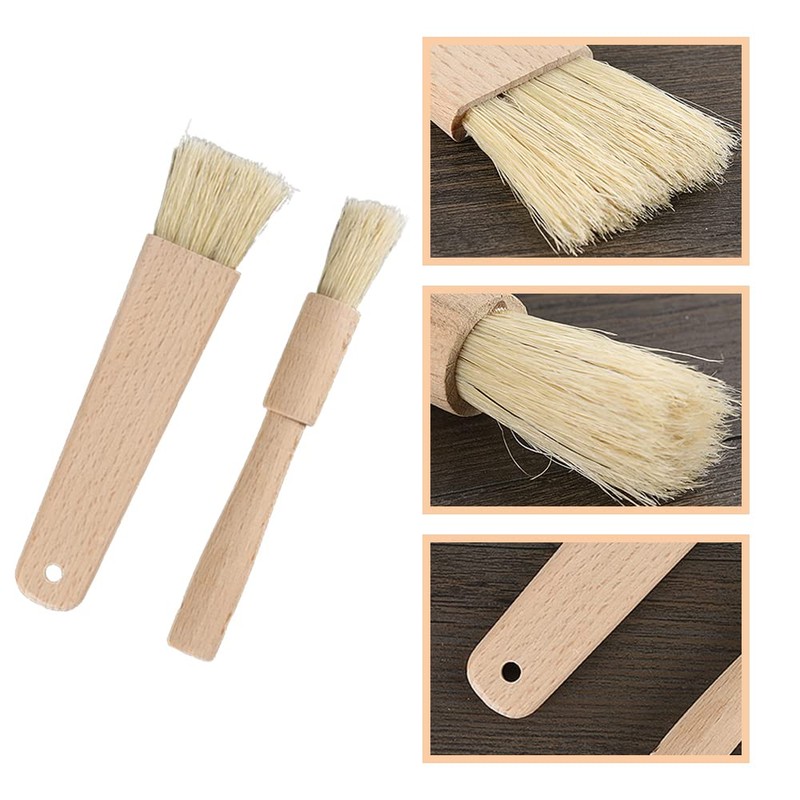2 Pcs Pastry Brushes - Natural Bristle Basting Brush BBQ