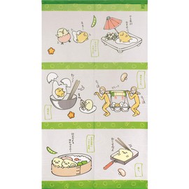 Noren Workshop Noren Gudetama Tapestry Width 33.5 x Length 59.1 inches (85 x 150 cm) Gudetama Chicken Egg Caricature 92190