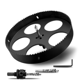 11.6" 丨295mm Hole Saws with Heavy Duty Arbor HSS Bi-Metal Hole Cutter Drill Bit for Wood Cornhole Boards Plastic Drywall Metal Fiberboard(Black)