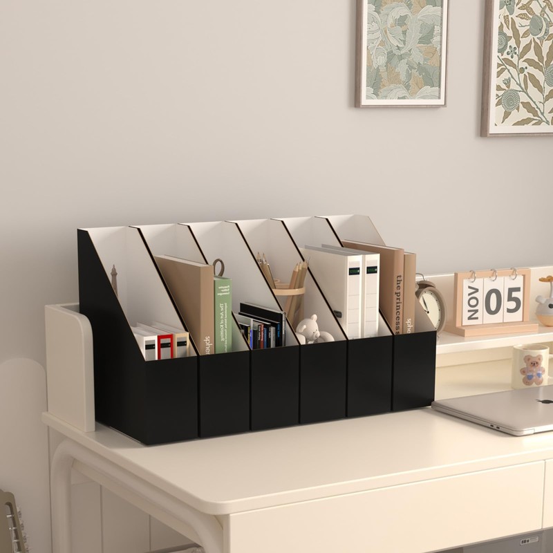 EXYGLO 12 Pack Magazine File Holder, Cardboard Magazine Rack with