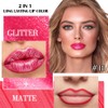 evpct Crushed Ruby Red Metallic Glitter Lip Liner and Lipstick