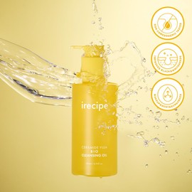 IRECIPE Ceramide Yuja Cleansing Oil (200ml) – Deep Pore Cleansing, Hydrating with Yuzu & Ceramide, Non-Comedogenic, Removes Waterproof Makeup, Ideal for Acne-Prone Skin (6.76oz)