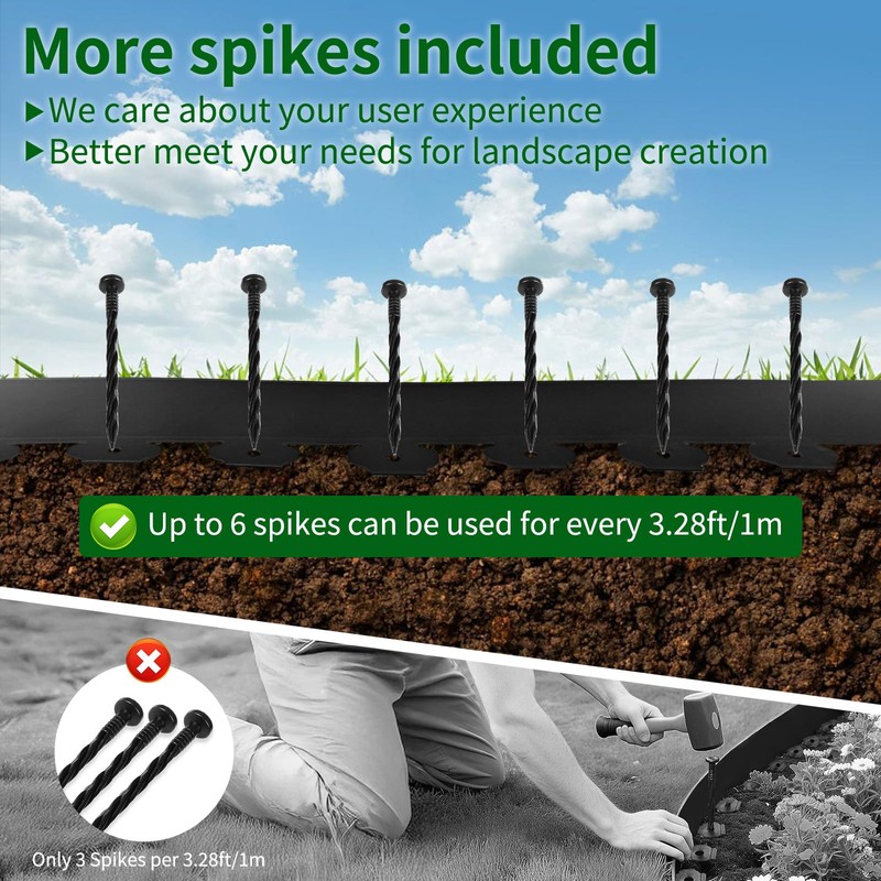 Landscape Edging 4in Garden Edging Borders No Dig 33ft