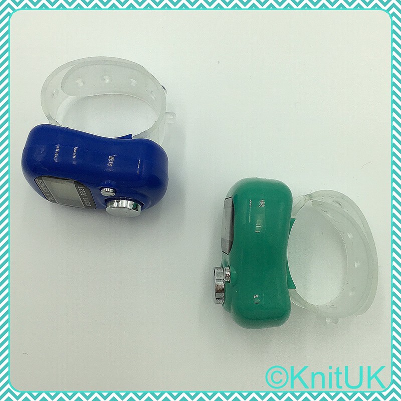 KnitUK Tally Counter - LCD (Finger-Held). Pack of 2. Blue