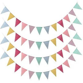 Dahi 4 Strings Colorful Pennant Banner Flags Colorful Triangle Banners for Classroom Decorations Birthdays Easter School Bunting Party Decorations （Colourful）