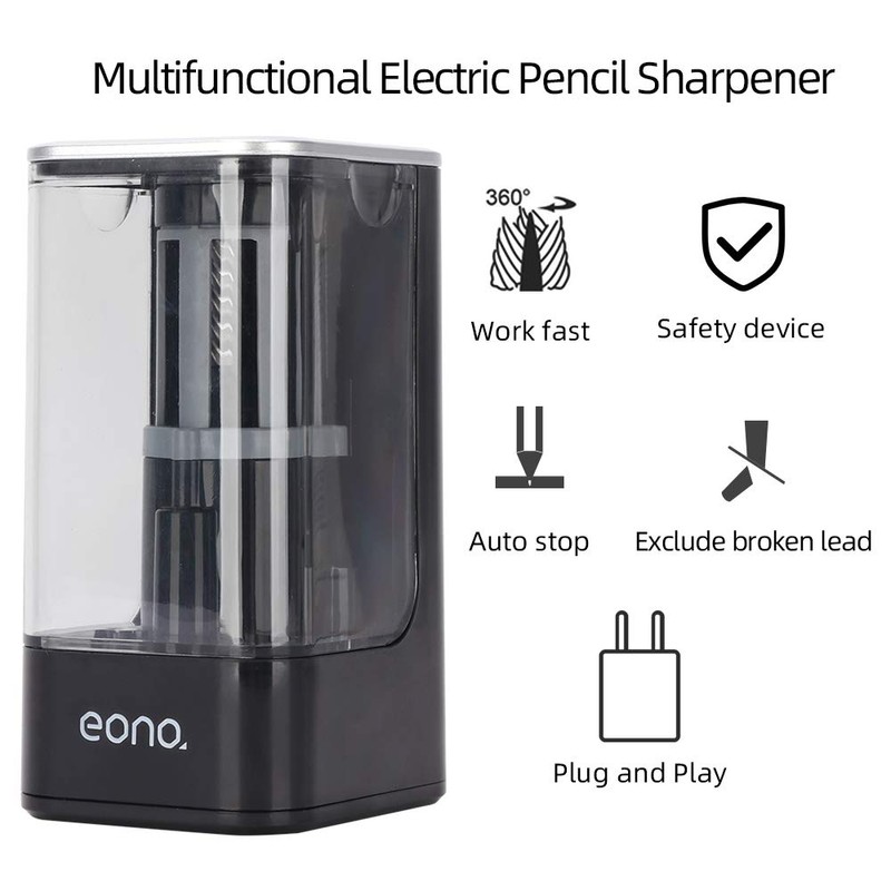 Eono Electric Pencil Sharpener, Heavy Duty Helical Blade Pencil Sharpener